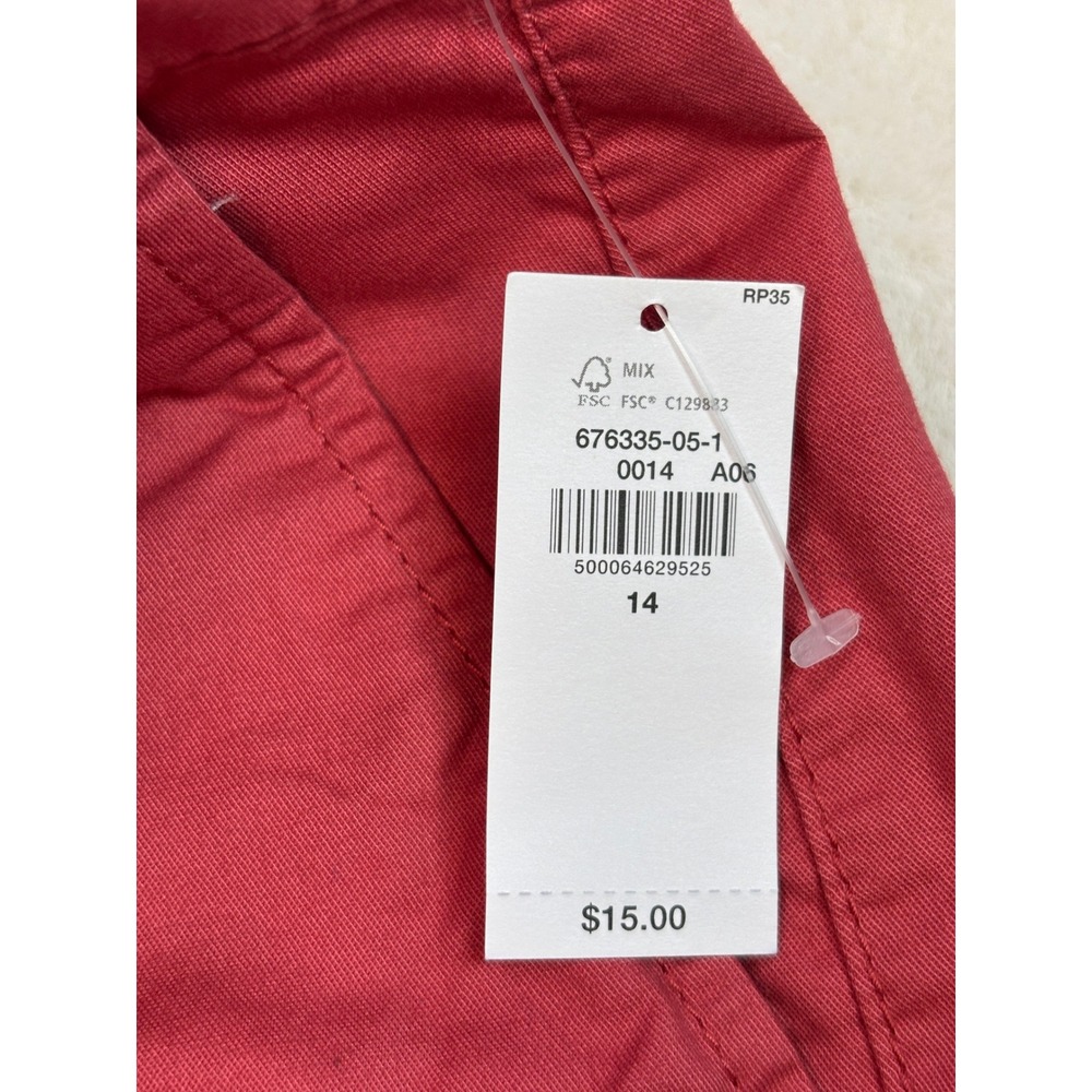 Old Navy Everyday Short 14 Red High Rise Chino Stretch Cotton Twill Women - Picture 9 of 10